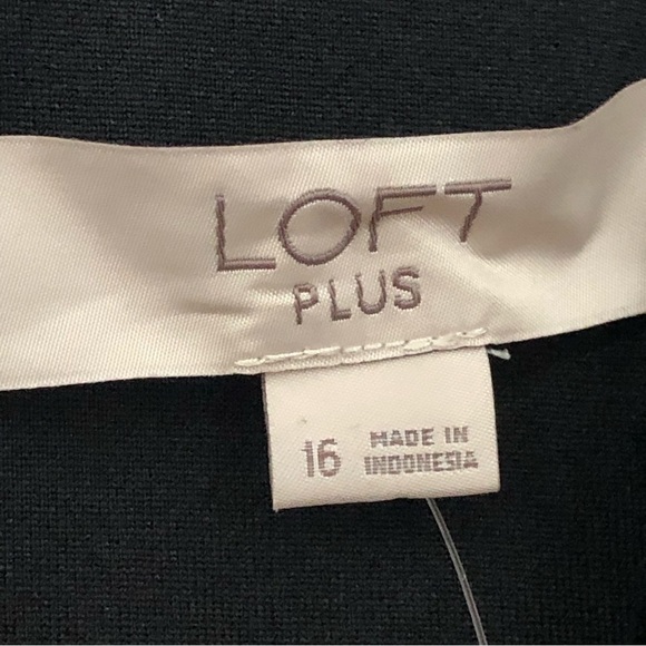 NWT Loft Plus 16 tweed fit and flare dress black white size zipper 0941 - Picture 8 of 14